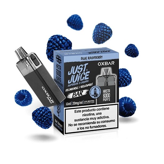 Vape Desechable Rellenable Blue Raspberry 20mg - Just Juice & Oxbar