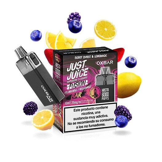 Vape Desechable Rellenable Berry Burst & Lemonade 20mg - Just Juice & Oxbar